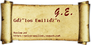 Gálos Emilián névjegykártya